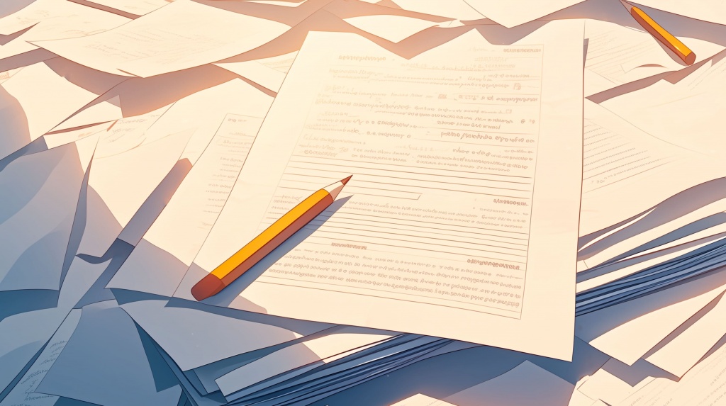 Листы с текстами с ключевыми словами и карандаши Листы с текстами с ключевыми словами и карандаши